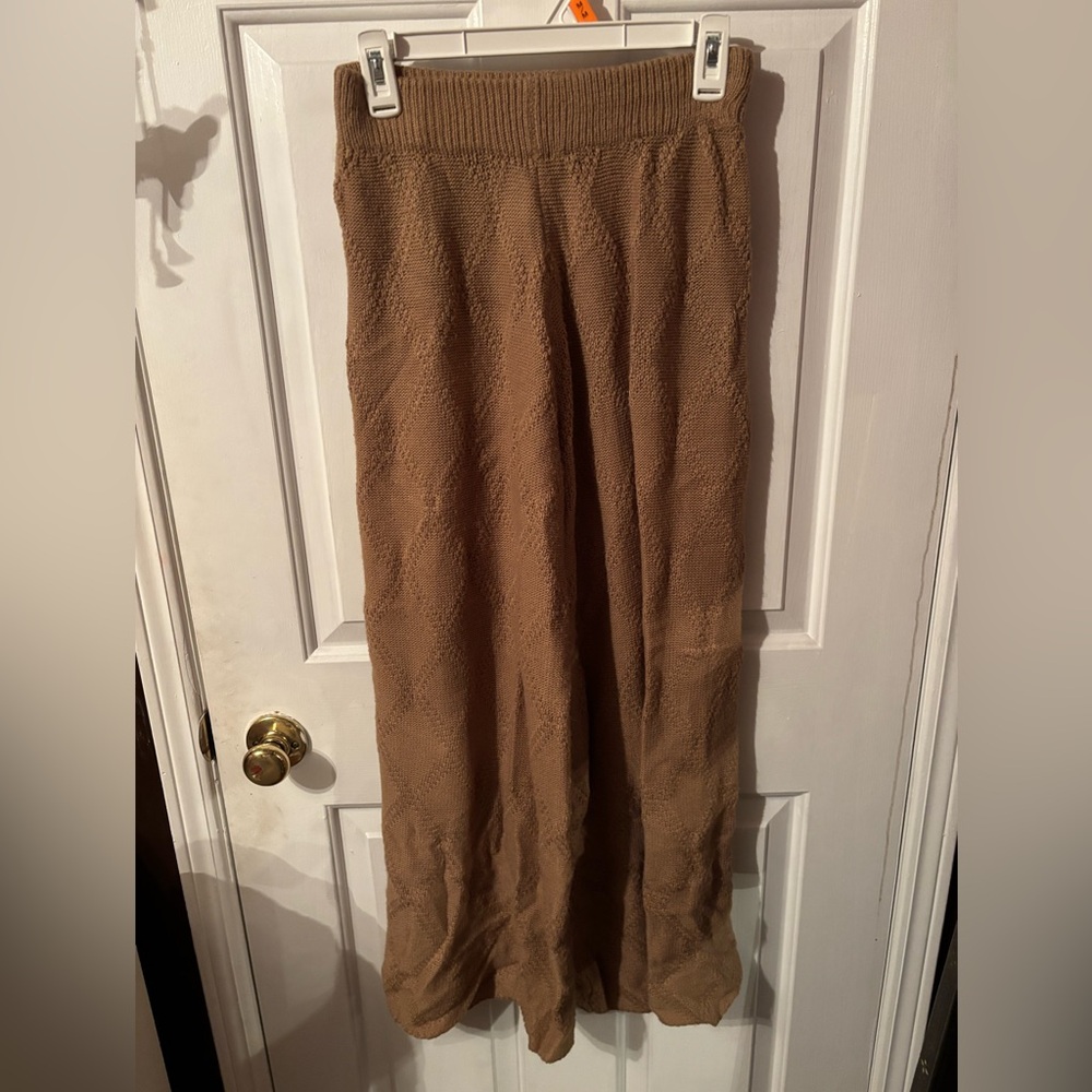 Cider Tan High Rise Wide Leg Pant